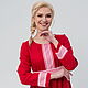 Платье красное льняное Алатырь с рукавом, Платья, Омск,  Фото №1