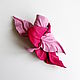 Barbie Pink Leather Flower Brooch Pale Pink Fuchsia Barbie. Hats1. De-Si-Re. My Livemaster. Фото №4