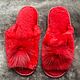 Sheepskin slippers with arctic fox red. Slippers. Warm gift. Online shopping on My Livemaster.  Фото №2