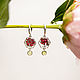 Серьги Пионы алые с горячей эмалью. Серьги классические. zazki.jewelry.order. Ярмарка Мастеров.  Фото №6
