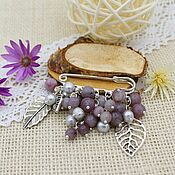 Украшения handmade. Livemaster - original item Brooch-pin with jasper, lavender, lilac color, gift. Handmade.