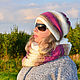 Knitted hat double Snood set ' snow Fuchsia', Headwear Sets, Moscow,  Фото №1