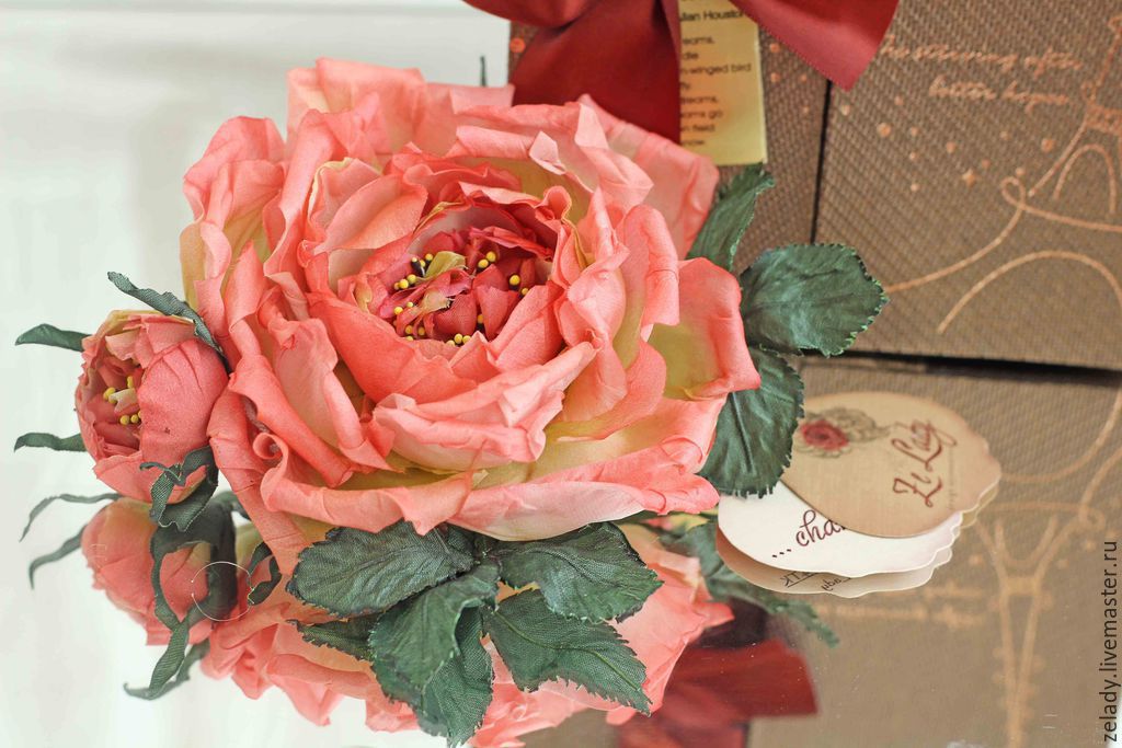 Роза из шелка "Нежный чайный аромат" в интернет-магазине на Ярмарке ...