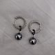 OCEAN MOON earrings in silver with black pearl beads, Congo earrings, St. Petersburg,  Фото №1