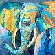 Картины на заказ Картина Синий слон для стильного интерьера  маслом, Картины, Москва,  Фото №1