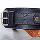 Wristwatch on Navy Blue Wide Leather Wristband. Watches. Made In Rainbow. Ярмарка Мастеров.  Фото №5