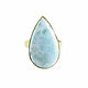 Larimar ring, large ring with a stone, blue ring with larimar. Rings. Irina Moro. My Livemaster. Фото №5