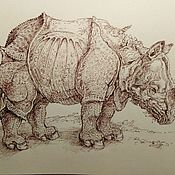 Картины и панно handmade. Livemaster - original item Pictures: Durer`s Rhinoceros. Handmade.
