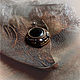 Small black pendant-tea tourmaline, Japanese beads, Natur. skin, Pendant, Bryansk,  Фото №1