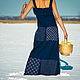 Embroidered Patterned Linen Sleeveless Dress Floor Length Sun-Dress. Dresses. mongolia. My Livemaster. Фото №6