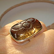 Кольцо с горным хрусталем, РЕЗ серебро 925