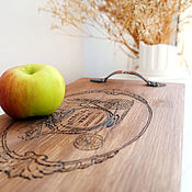 Для дома и интерьера handmade. Livemaster - original item Wooden tray with the engraving 