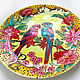 'Parrots in love' decorative plate on the wall. Plates. Art by Tanya Shest. Online shopping on My Livemaster.  Фото №2