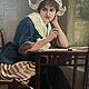 Винтаж: R.H. «Голландка за письмом», масло 1900. Картины винтажные. Антиквариат из Франции и Германии. Ярмарка Мастеров.  Фото №6