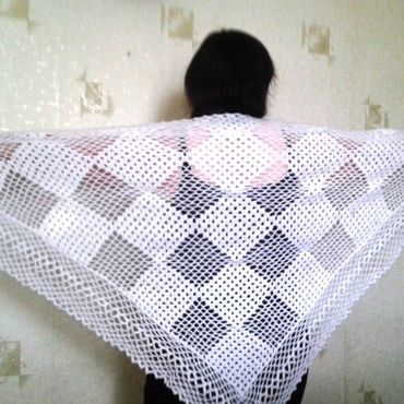 Аксессуары ручной работы. Ярмарка Мастеров - ручная работа Шаль крючком из мохера. Handmade.