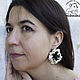 Earrings-ear-stud: Anemone leather earrings. Stud earrings. medwedkoLeather. Online shopping on My Livemaster.  Фото №2