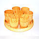 A set of wooden glasses on a cedar wood tray. NC9, Mugs and cups, Novokuznetsk,  Фото №1