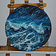 Painting 'Sea wave' oil on canvas D 40 cm, Pictures, Moscow,  Фото №1
