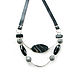 Leather necklace with onyx, black multi-row necklace 'Cosmos'. Necklace. Irina Moro. My Livemaster. Фото №4