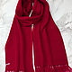 Knitted Unisex scarf with textured stripes and tassels Red-crimson. Scarves. Space Cat Knitting. My Livemaster. Фото №6