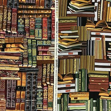 Материалы для творчества ручной работы. Ярмарка Мастеров - ручная работа Хлопок Библиотека КНИГИ в ЗОЛОТЕ американские ткани для пэчворка. Handmade.