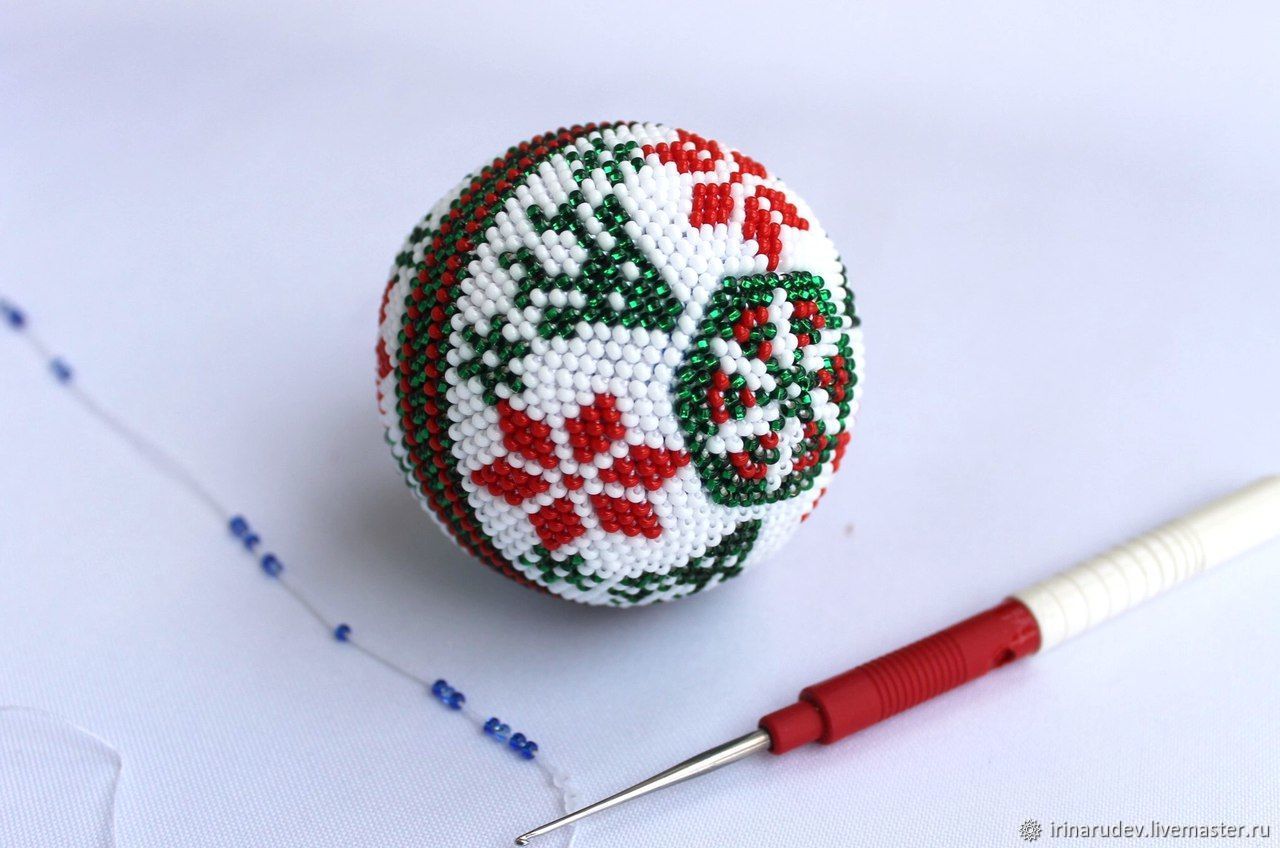 Crochetbeadpaint схемы для вязания бисером новогодних шаров