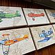 Planes on maps Set of 6 Posters Paintings for the children's room. Pictures. KapustinaArt. My Livemaster. Фото №5