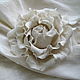 Silk flowers.Brooch pin WHITE ROSE . Wild silk. Brooches. Irina Vladi. My Livemaster. Фото №4