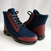 Обувь ручной работы handmade. Livemaster - original item Felted sneakers h 12-13 blue. Handmade.