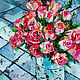 Painting of a rose bouquet of roses in a vase 'Delight' Gift to a woman, Pictures, Samara,  Фото №1