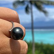 Кольцо с морской таитянской жемчужиной