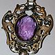 Antique silver carved pendant with purple stone. Vintage pendants. Antiki777. My Livemaster. Фото №5