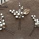 Set of bridal hairpins "Cat's Eye". Hair Decoration. KruAnetta wedding jewelry handmade (KruAnetta). Online shopping on My Livemaster.  Фото №2
