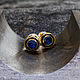 Blue kyanite gold plated stud earrings (EMSR), Stud earrings, Moscow,  Фото №1