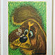 Oil pastel painting children's puppy and butterfly 'Friends' 297h420 mm. Pictures. chuvstvo-pozitiva (chuvstvo-pozitiva). My Livemaster. Фото №6