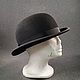 Order Black felt bowler hat 'knight' with a bow. Felt Hats Shop. Livemaster. . Hats1 Фото №3