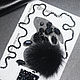 A set for a Black bunny brooch in profile with a master class. Embroidery kits. agraf. My Livemaster. Фото №4