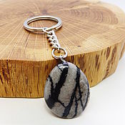 Сумки и аксессуары handmade. Livemaster - original item Keychain with gray-black marble. Handmade.