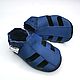 Blue Baby Sandals Leather, Baby Shoes,Baby Summer Shoes, Footwear for childrens, Kharkiv,  Фото №1