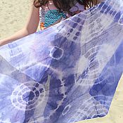 Accessory shawl evening Eastern ,hand-painted,220h100 cm