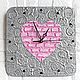 Wall Clock Pink Heart Silent Clock, Watch, Akhtyrsky,  Фото №1