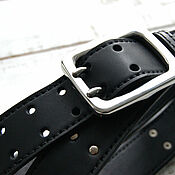 Аксессуары handmade. Livemaster - original item Leather belt with steel buckle and rivets. Handmade.