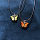 Заказать Подвеска "Бабочка" на кожаном шнуре, подарок подростку. Gleamnight jewelry. Ярмарка Мастеров. . Подвеска Фото №3