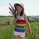 Комплект для девочки "Радужный колокольчик" (топ и шляпка), , Могилев-Подольский,  Фото №1
