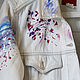 Order Denim jacket with water Lilies Claude Monet hand painted. Koler-art handpainted wear. Livemaster. . Outerwear Jackets Фото №3