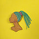 Beaded brooch Girl with turquoise braids, girl with dreadlocks. Brooches. Zveva. My Livemaster. Фото №6
