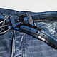 Black Blue Leather belt. Straps. Two Starlings. Online shopping on My Livemaster.  Фото №2