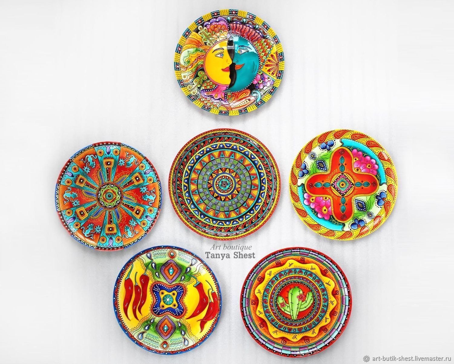 Set Of Decorative Plates Garden Of Mexico Hand Painted Kupit