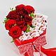 Сердце с цветами и конфетами для любимой девушки, Подарки на 14 февраля, Москва,  Фото №1