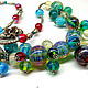 Necklace Emerald lampwork set. Necklace. Lyudmila DemidoVa jewelry from glas. Online shopping on My Livemaster.  Фото №2